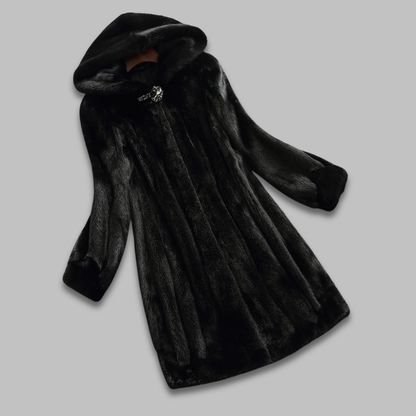 Women's Warm Elegant Faux Fur Coat Hooded Plush