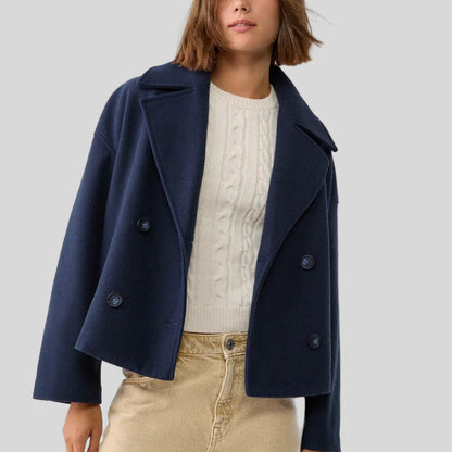 Women's Jacket Chic Short Double-Breasted Casual Outerwear 5