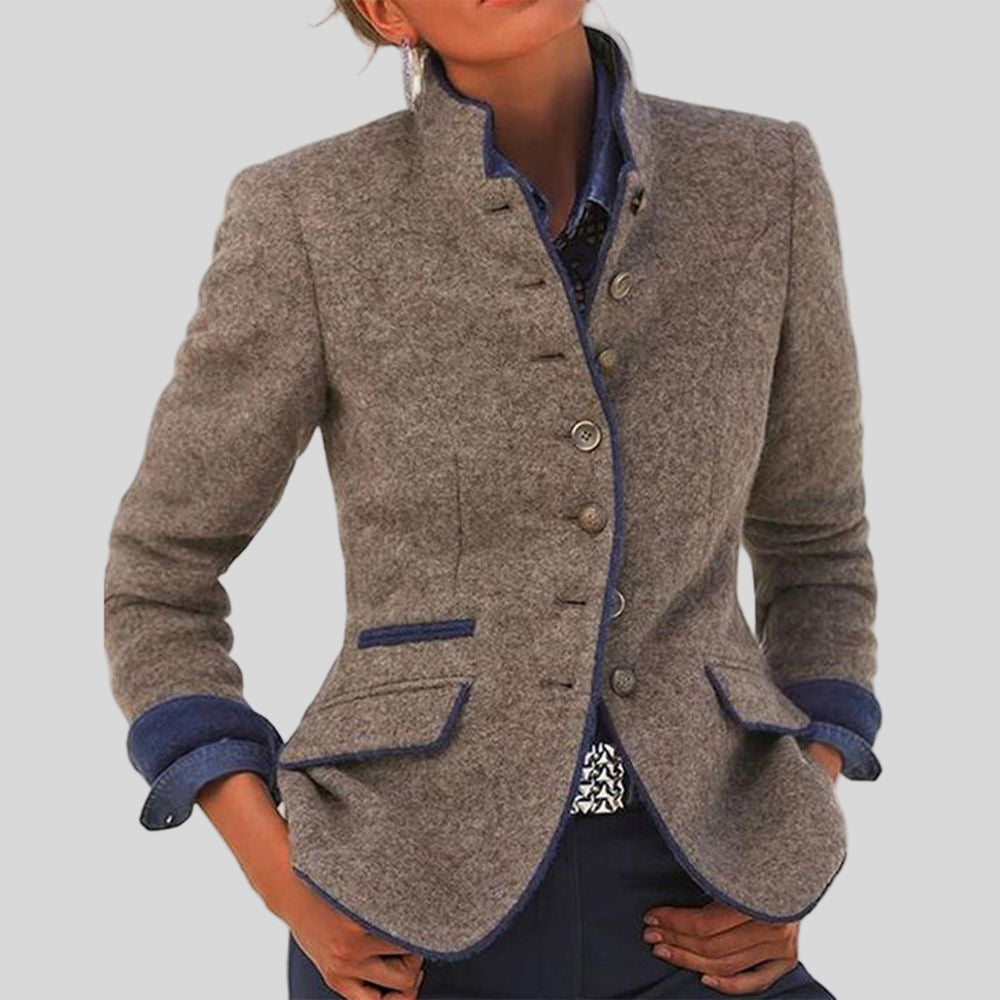 Women's Jacket Elegant Plain Color Long Sleeve Stylish Outerwear 2