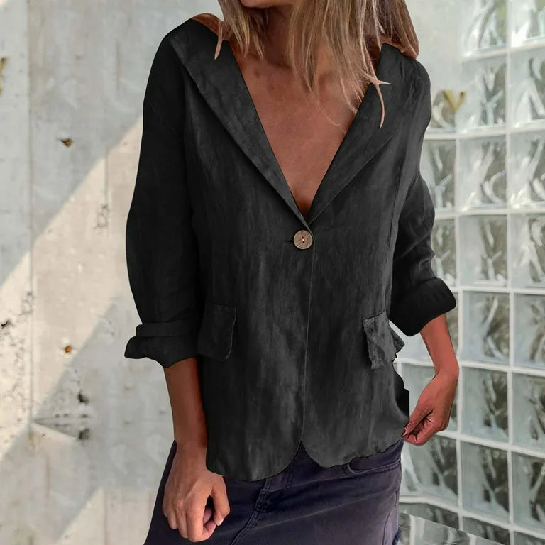 Women's Linen Jacket | Long Sleeve