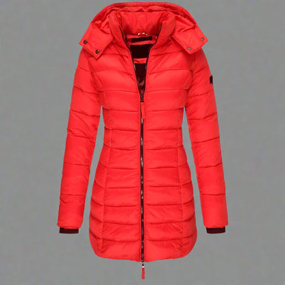 Women's Puffer Jacket Insulated Hooded Black Winter Coat 5