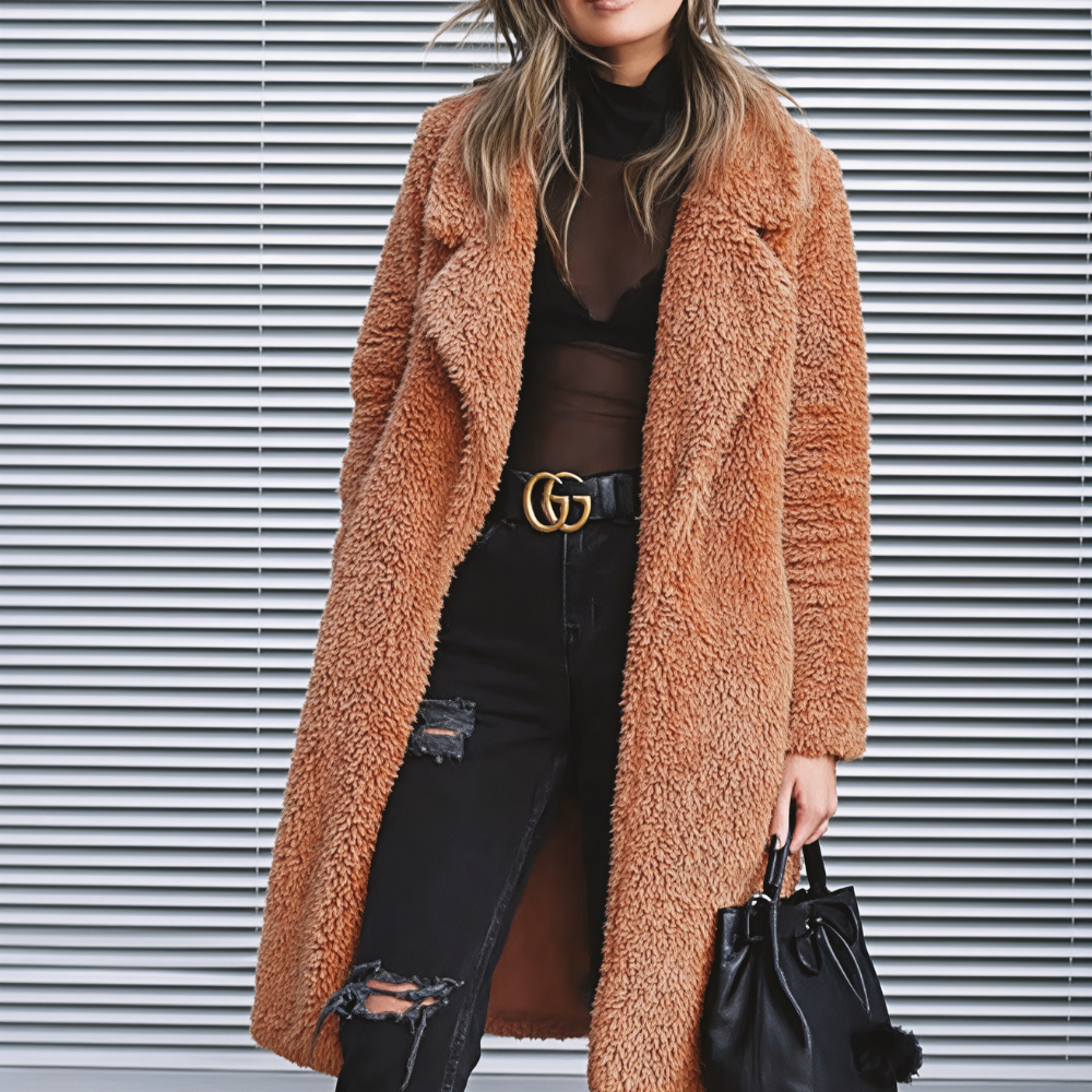 Women’s Warm Oversized Teddy Coat Soft Cosy Longline