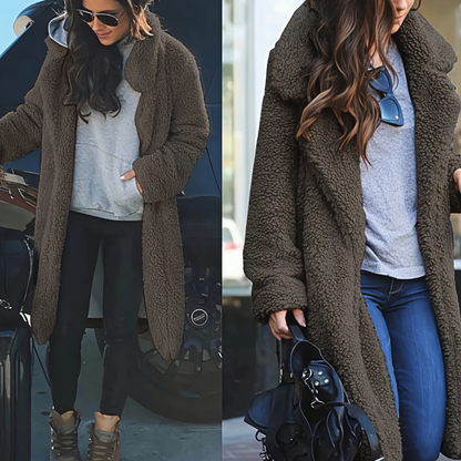 Women’s Warm Oversized Teddy Coat Soft Cosy Longline