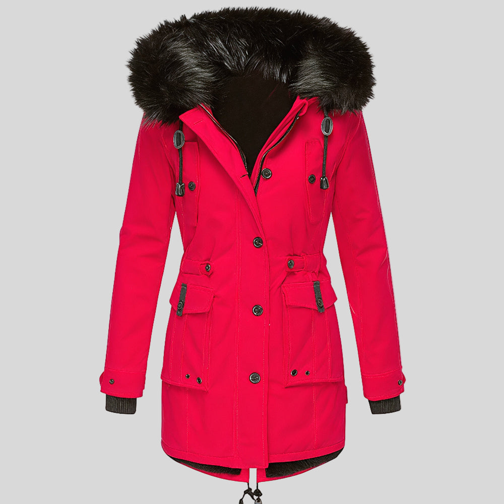 Women's Warm Winter Parka Coat Faux Fur Hooded
