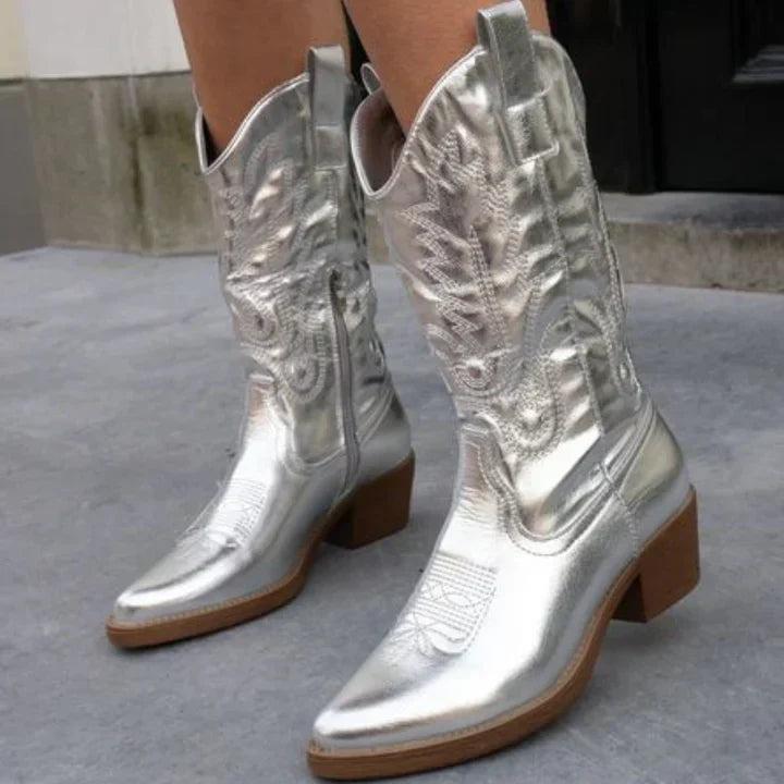 Women's Cowgirl Knee High Boots | Heeled Western Fashion-Levorel