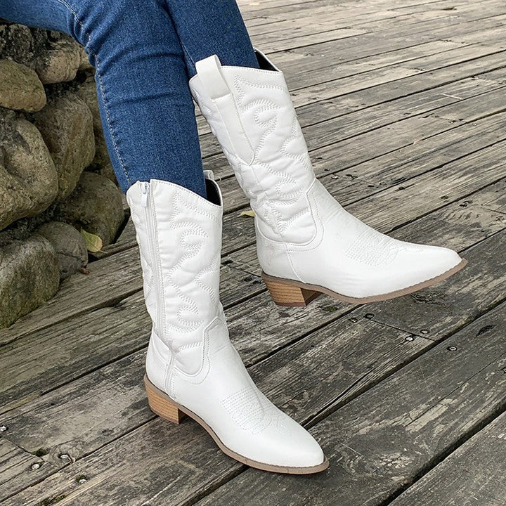 Women's Cowgirl Knee High Boots | Heeled Western Fashion-Levorel