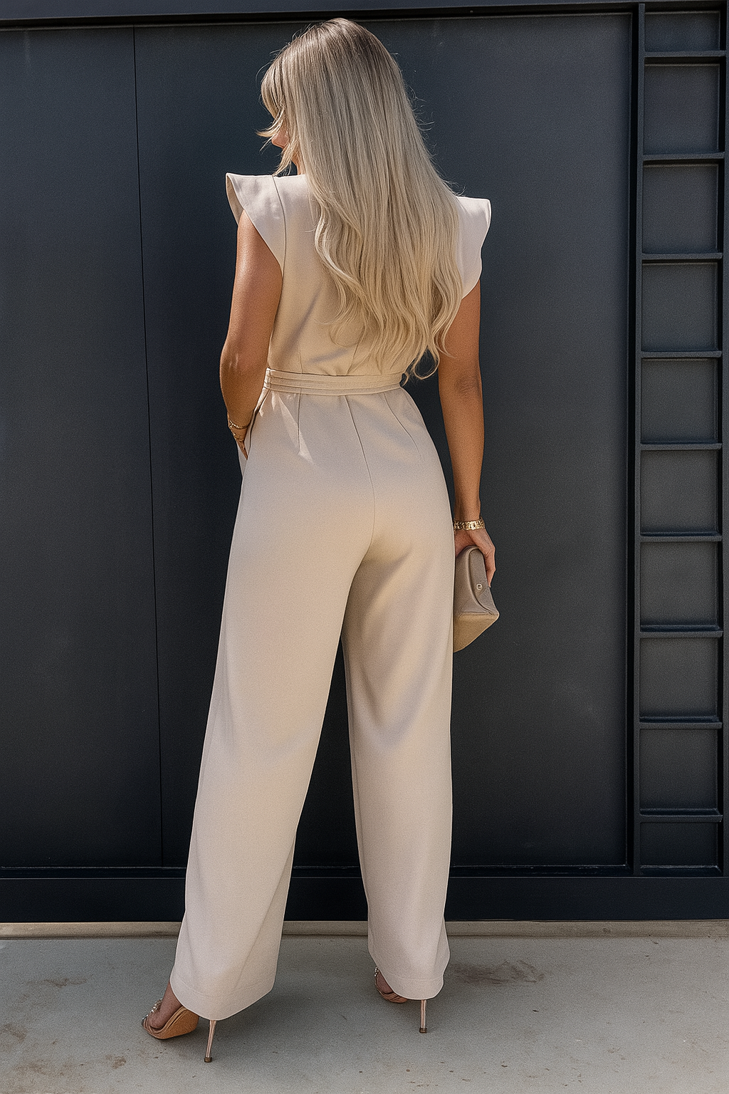 Women's Elegant Jumpsuit | Wide Leg Cap Sleeve-Levorel
