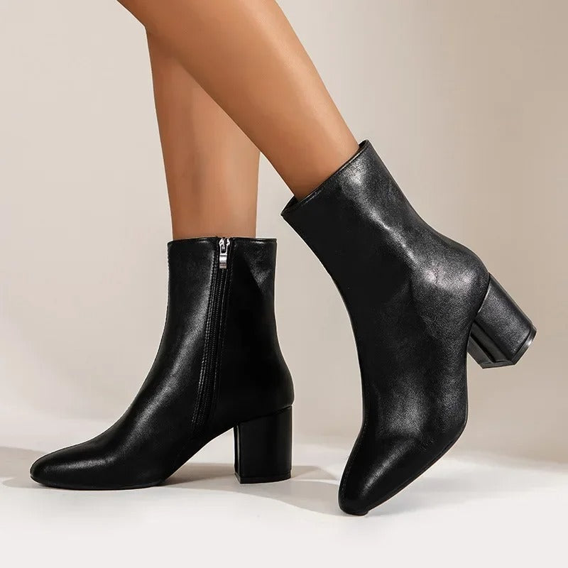 Women's Heeled Ankle Boots | Slip On Platform Fashion-Levorel