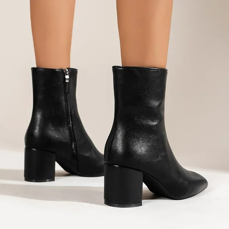 Women's Heeled Ankle Boots | Slip On Platform Fashion-Levorel