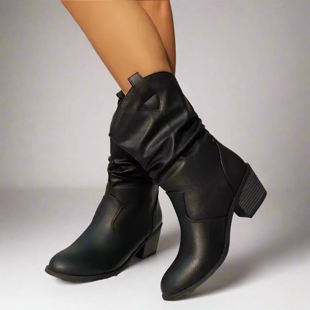 Women's Heeled Boots Winter | Slip On Knee High-Levorel