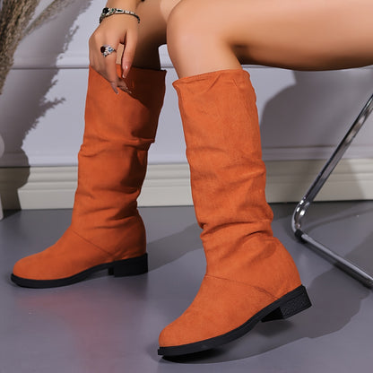Women's Knee High Boots | Flat Slip On-Levorel
