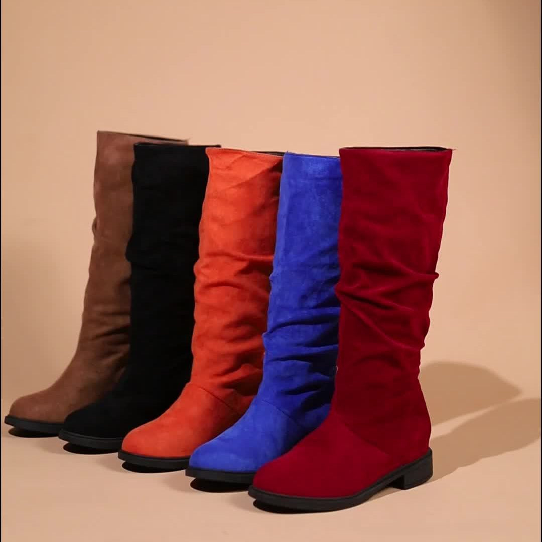 Women's Knee High Boots | Flat Slip On-Levorel