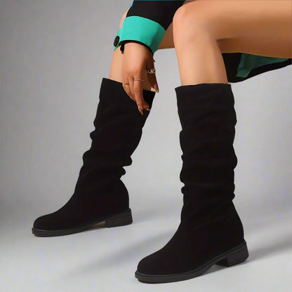 Women's Knee High Boots | Flat Slip On-Levorel