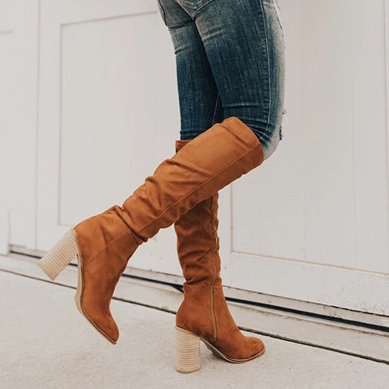 Women's Knee High Boots | Heeled Slouch-Levorel