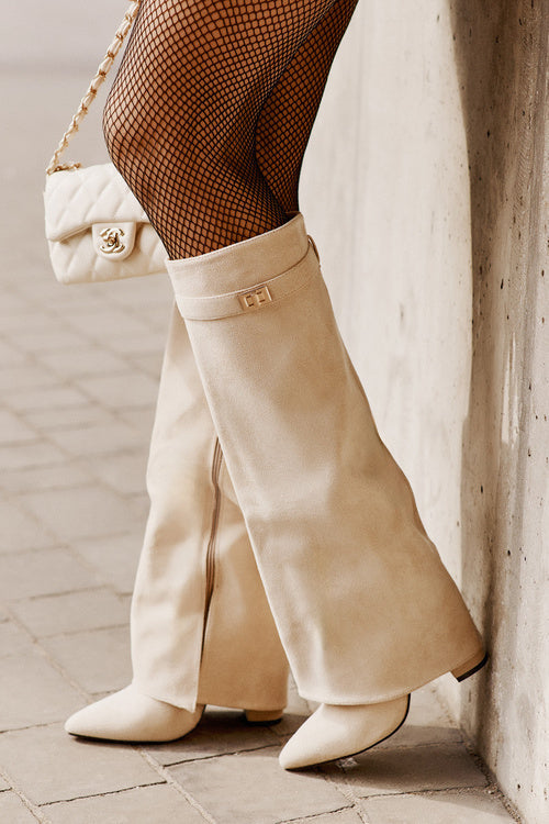 Women's Knee High Boots | Wedge Slip On-Levorel