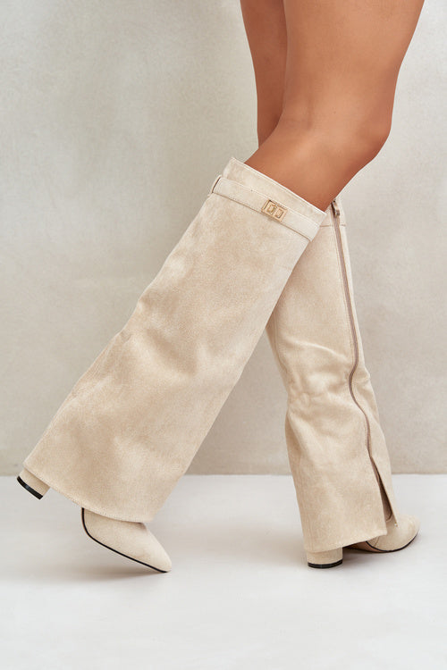 Women's Knee High Boots | Wedge Slip On-Levorel