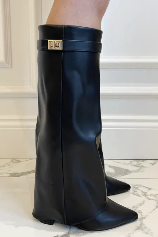 Women's Knee High Boots | Wedge Slip On-Levorel