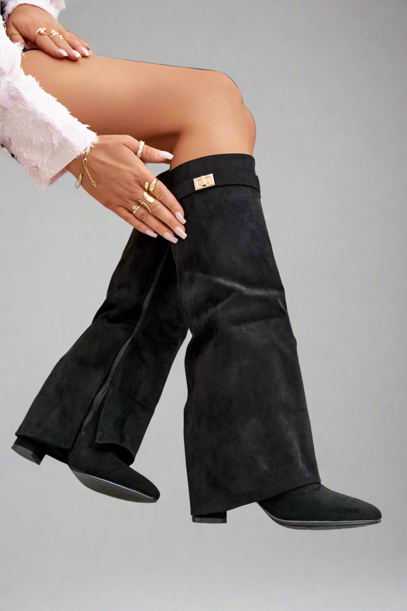 Women's Knee High Boots | Wedge Slip On-Levorel