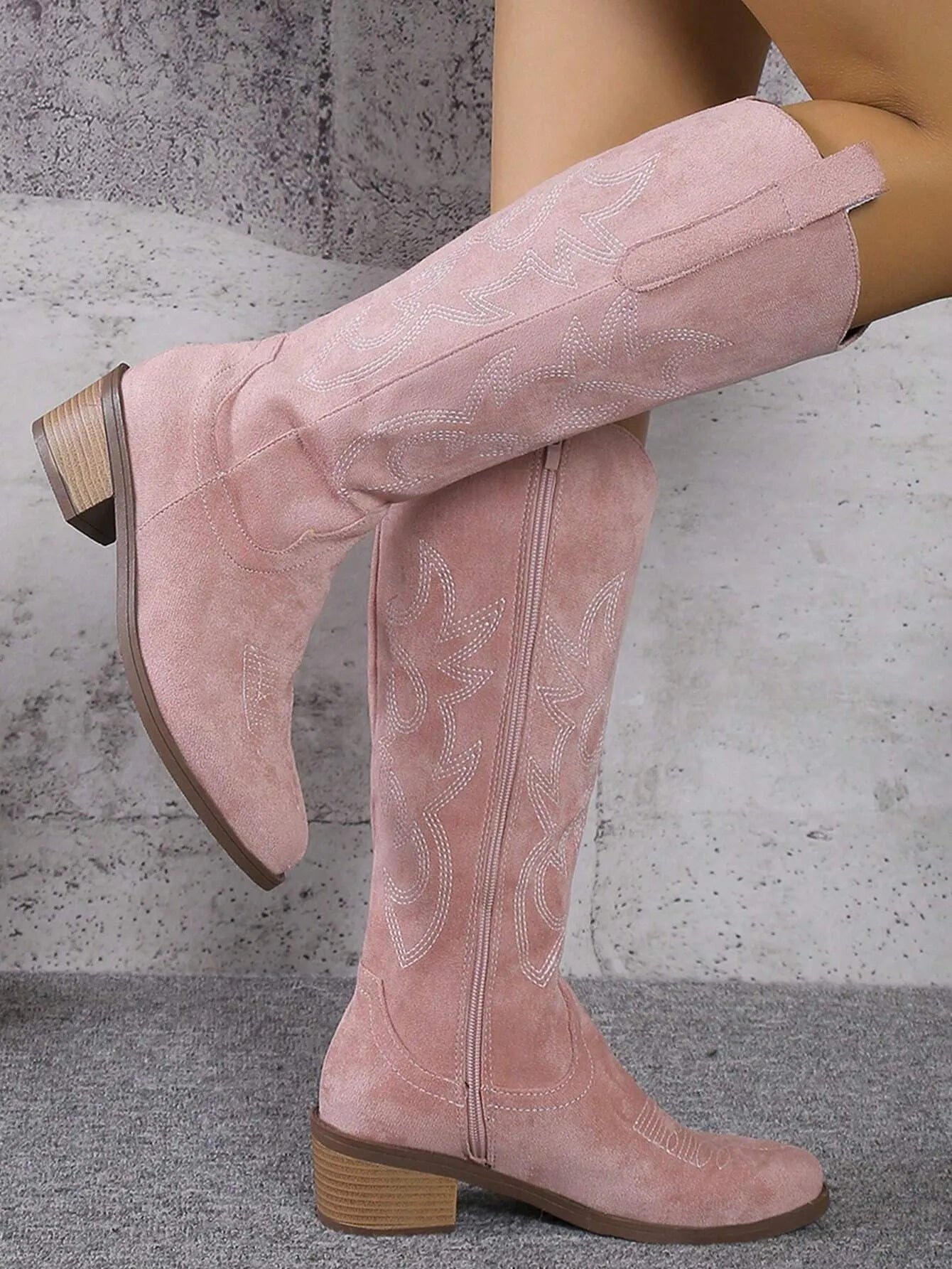 Women's Knee High Cowgirl Boots | Slip On Western-Levorel