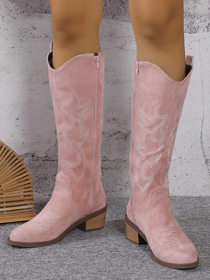Women's Knee High Cowgirl Boots | Slip On Western-Levorel