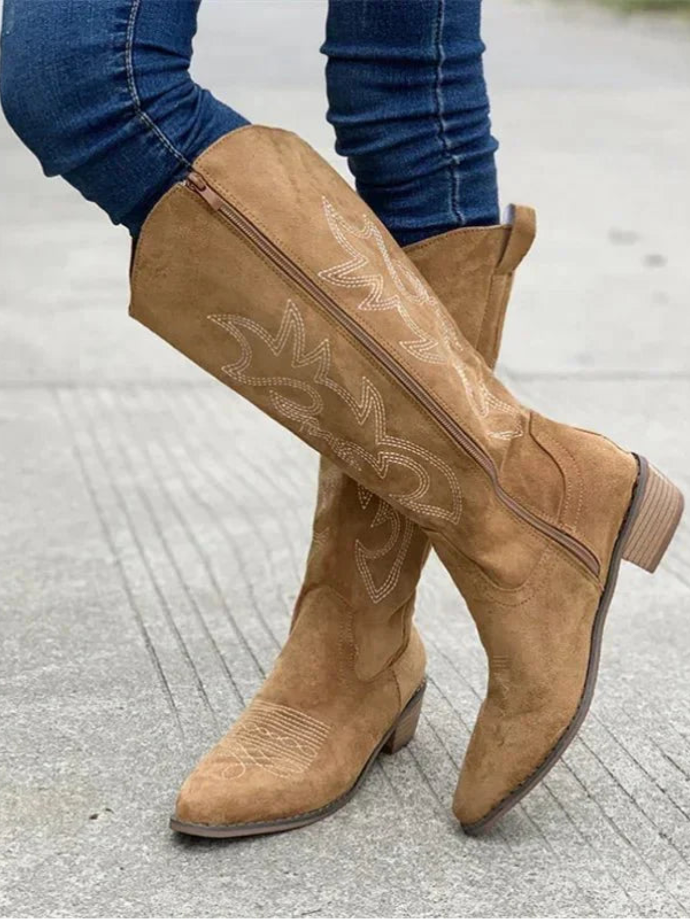 Women's Knee High Cowgirl Boots | Slip On Western-Levorel