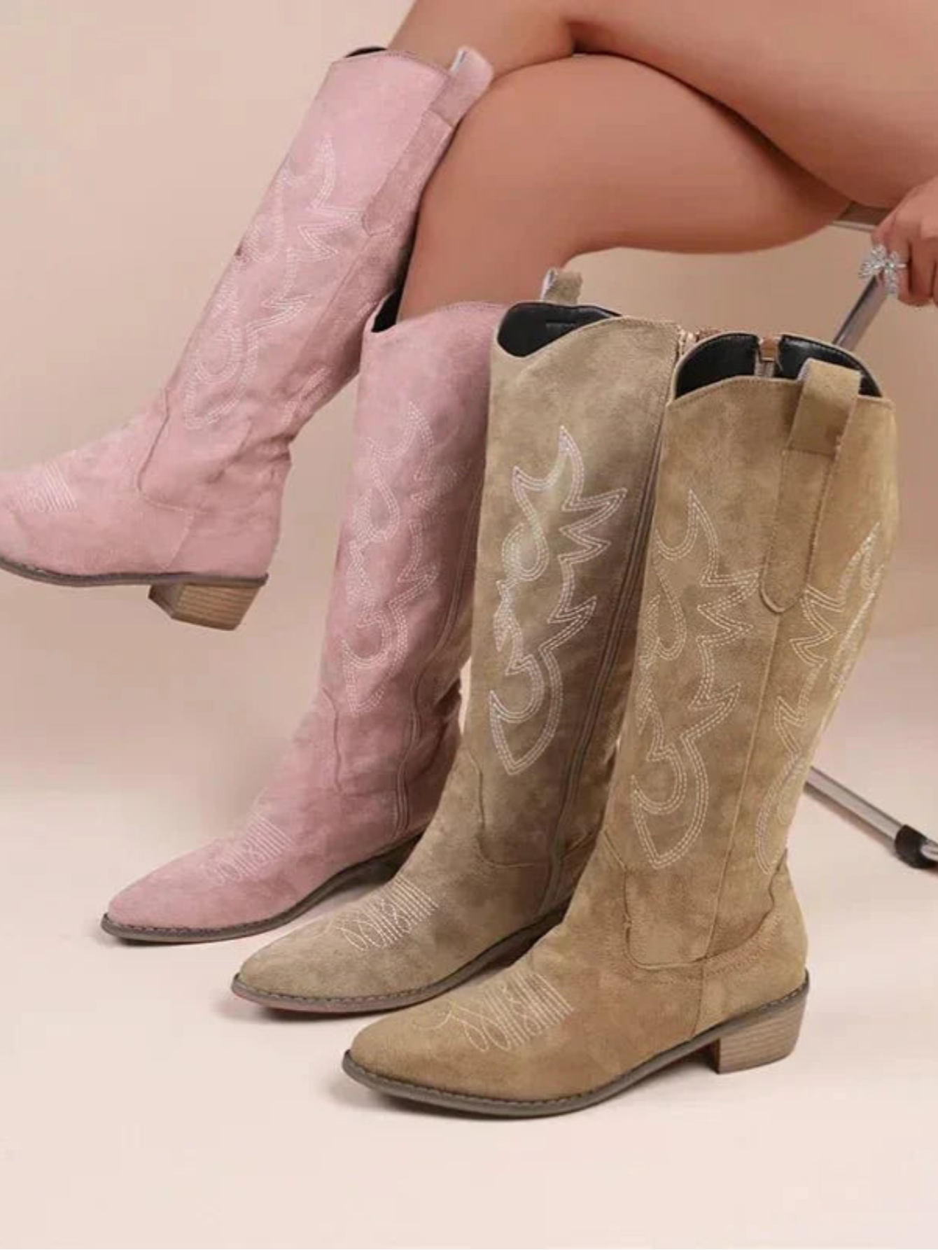 Women's Knee High Cowgirl Boots | Slip On Western-Levorel