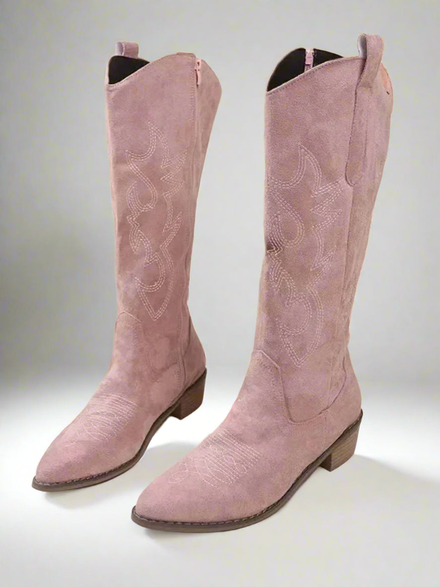 Women's Knee High Cowgirl Boots | Slip On Western-Levorel
