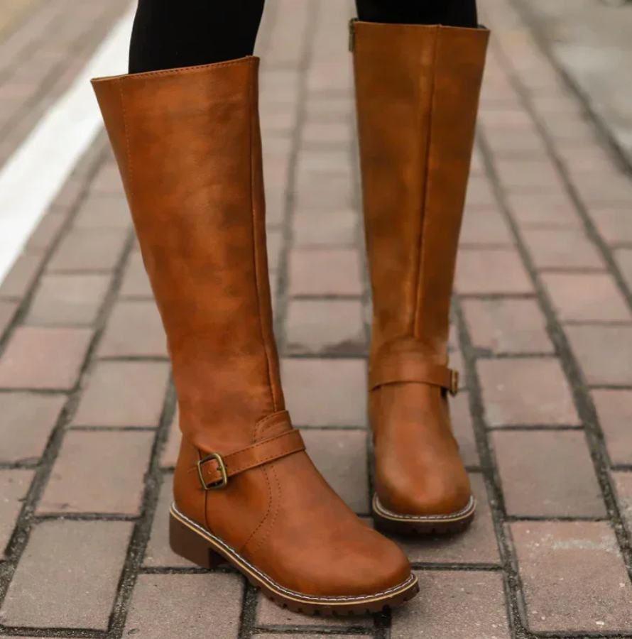 Women's Knee High Riding Boots | Flat Slip On Comfortable-Levorel
