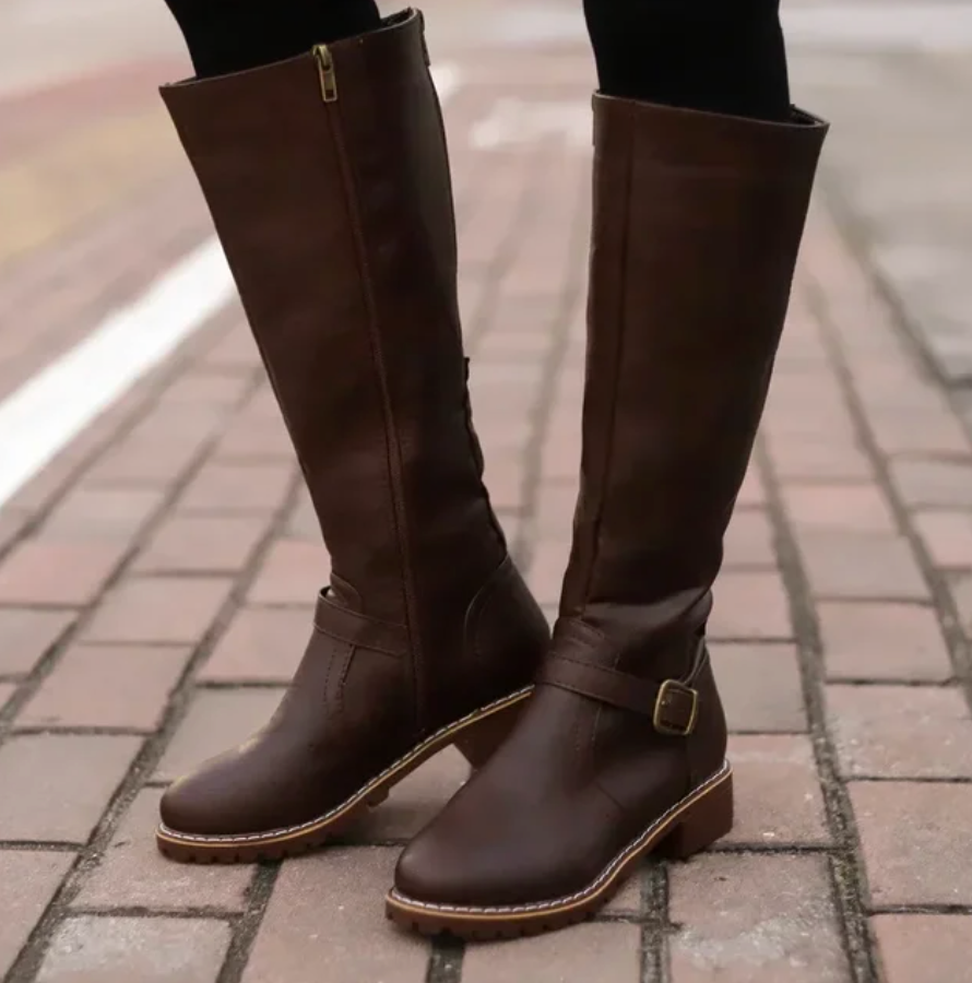 Women's Knee High Riding Boots | Flat Slip On Comfortable-Levorel