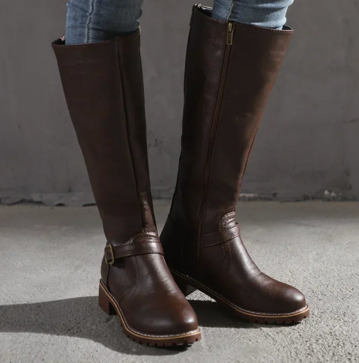 Women's Knee High Riding Boots | Flat Slip On Comfortable-Levorel