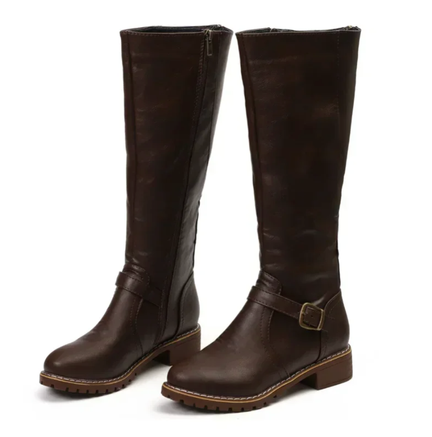 Women's Knee High Riding Boots | Flat Slip On Comfortable-Levorel