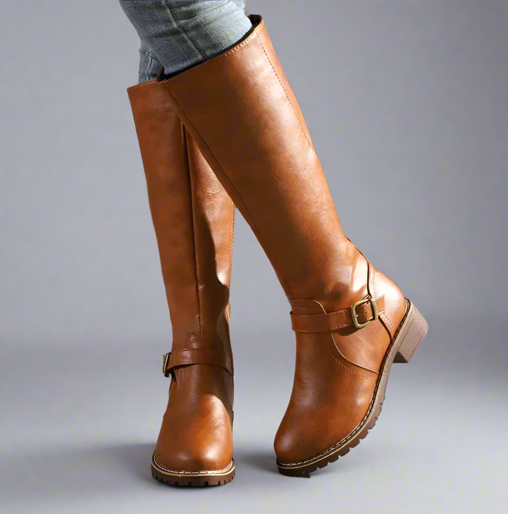 Women's Knee High Riding Boots | Flat Slip On Comfortable-Levorel