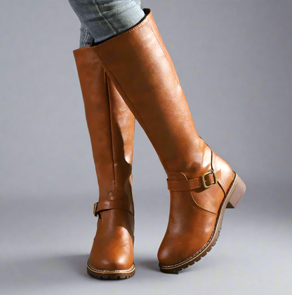 Women's Knee High Riding Boots | Flat Slip On Comfortable-Levorel