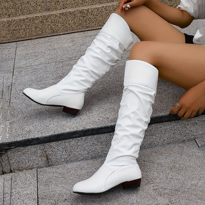 Women’s Knee High Slouch Boots | Flat Stylish-Levorel