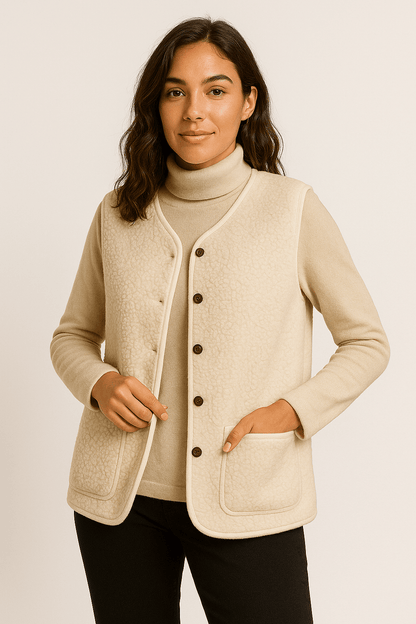 Women's Knitted Fleece Vest | Soft Sleeveless-Levorel