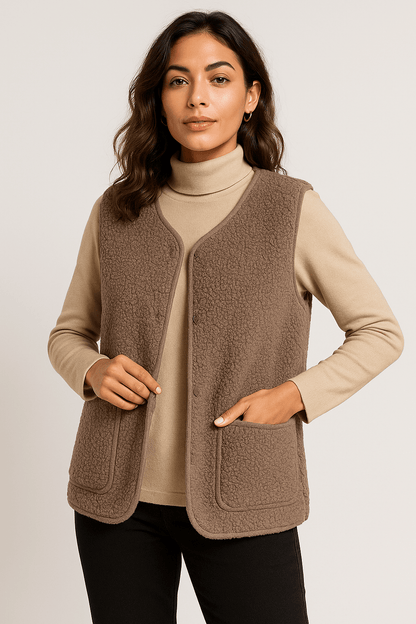 Women's Knitted Fleece Vest | Soft Sleeveless-Levorel