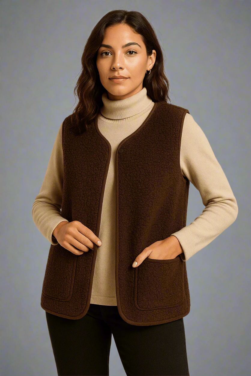 Women's Knitted Fleece Vest | Soft Sleeveless-Levorel
