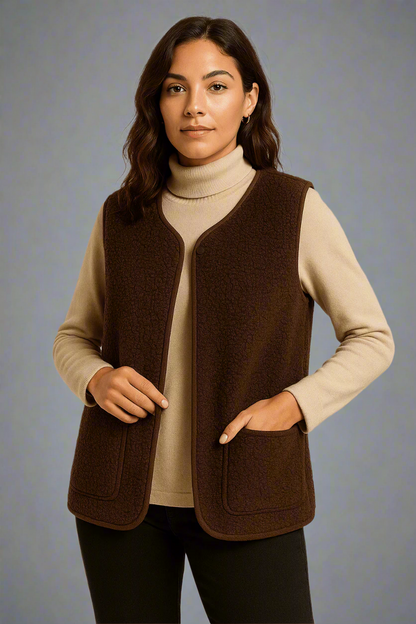 Women's Knitted Fleece Vest | Soft Sleeveless-Levorel