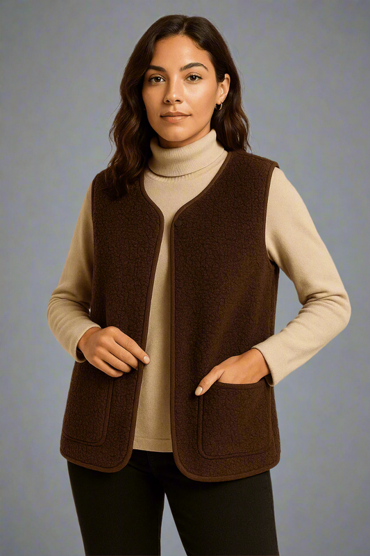Women's Knitted Fleece Vest | Soft Sleeveless-Levorel