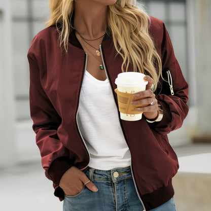 Women’s Lightweight Bomber Jacket | Short Casual-Levorel