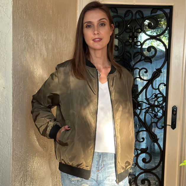 Women’s Lightweight Bomber Jacket | Short Casual-Levorel