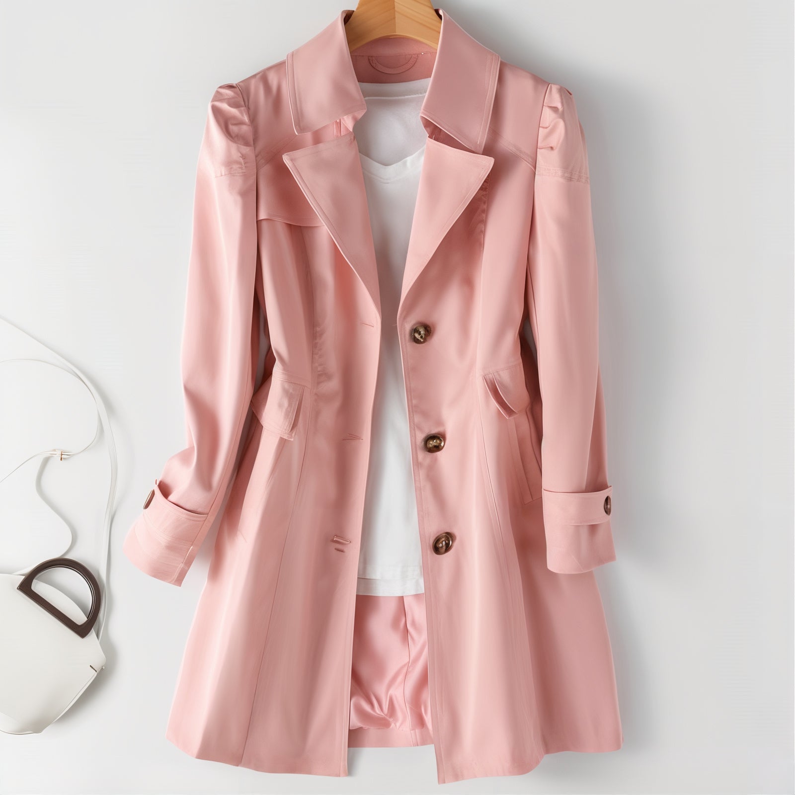 Women's Lightweight Flared Trench Coat | Waist Spring-Levorel