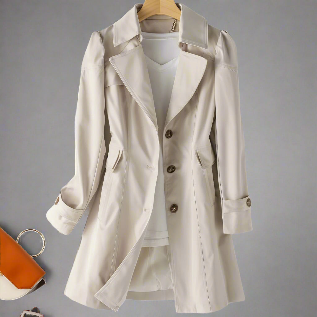 Women's Lightweight Flared Trench Coat | Waist Spring-Levorel