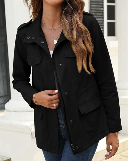 Women's Lightweight Utility Jacket | Casual Waist Length-Levorel