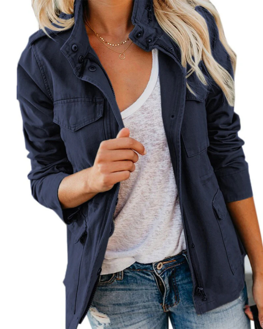 Women's Lightweight Utility Jacket | Casual Waist Length-Levorel