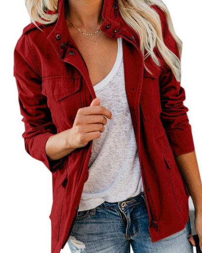 Women's Lightweight Utility Jacket | Casual Waist Length-Levorel