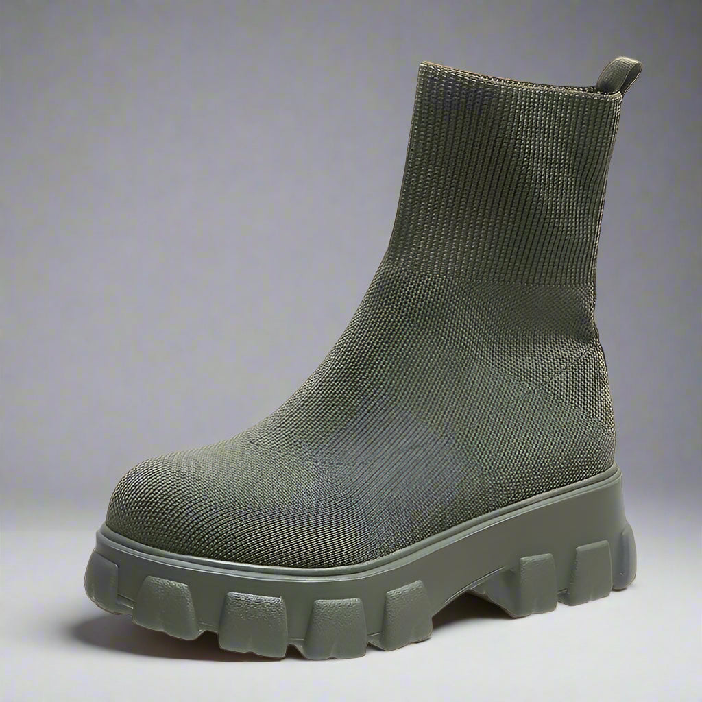 Women’s Platform Ankle Boots | Slip On Grip Sole-Levorel