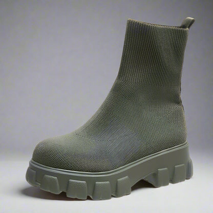 Women’s Platform Ankle Boots | Slip On Grip Sole-Levorel