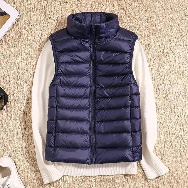 Women's Puffer Vest | Zip-Up Sleeveless Casual-Levorel