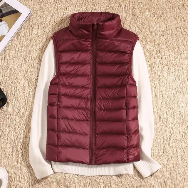 Women's Puffer Vest | Zip-Up Sleeveless Casual-Levorel
